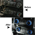 4 x Air Conditioner Switch CD Button Ring Knob Trim for Ford F150 XLT (2015-2020)