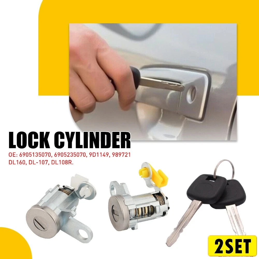 2 Pair Door Lock Cylinder Set w/ 2 Keys for Toyota Tacoma (1995–2004) DL107 DL108R