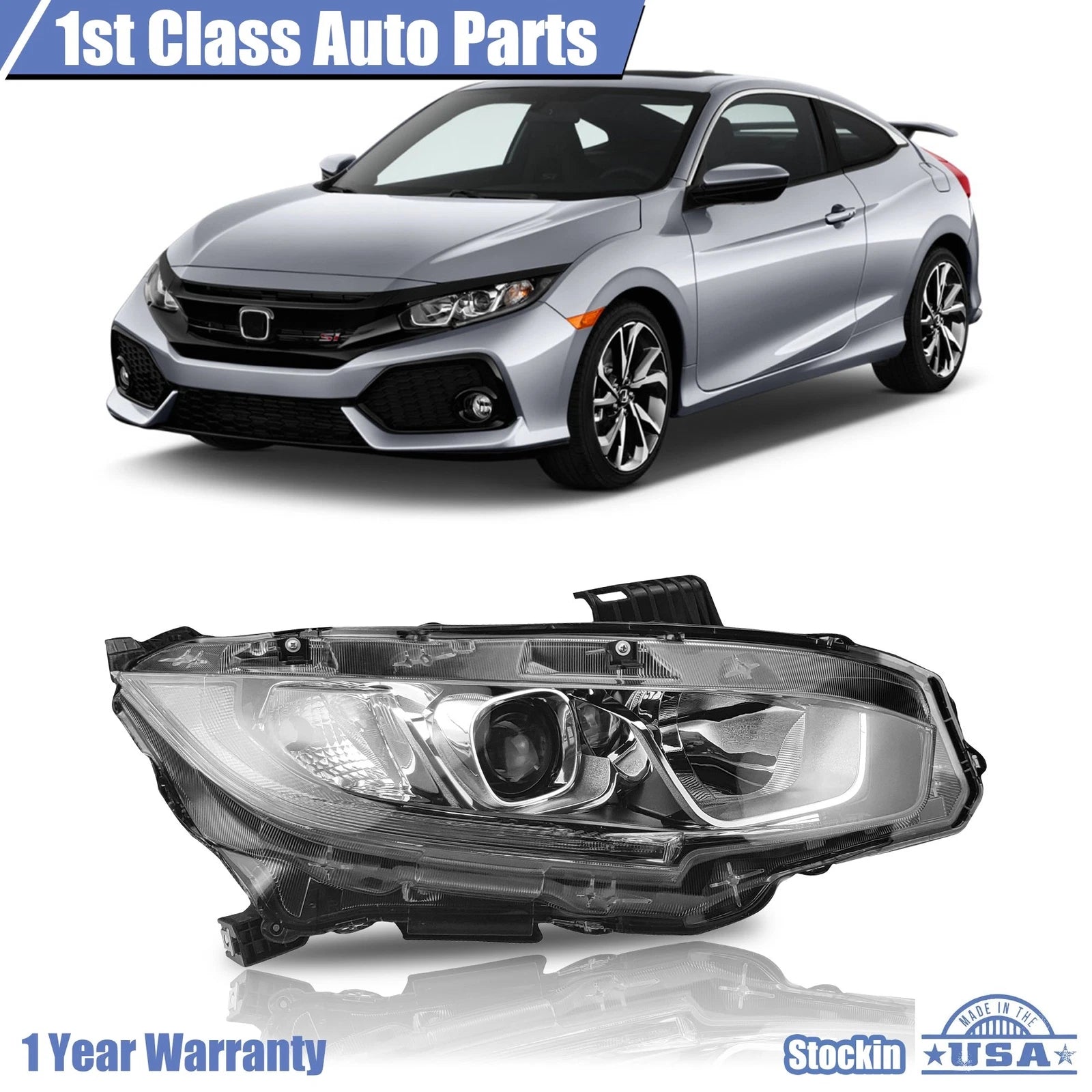 LED DRL Headlight Lamp Right Side for Honda Civic (2016–2021)
