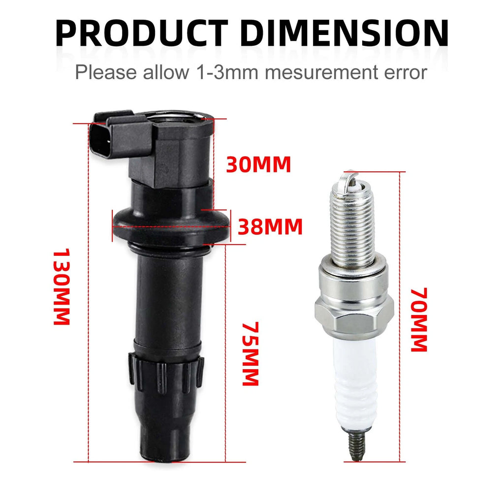 Ignition Coil & Spark Plug for Yamaha YZ450F (2003–2009) WR450F (2003–2011) YFZ450 (2004–2013)