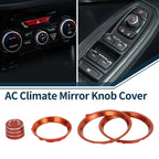 Set of 4 AC Climate Heater Mirror Knob Covers for Subaru Forester (2019–2024) Orange