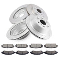 Set of 4 Drilled Rotors & Brake Pads for Chevy GMC Silverado Sierra 1500 Tahoe