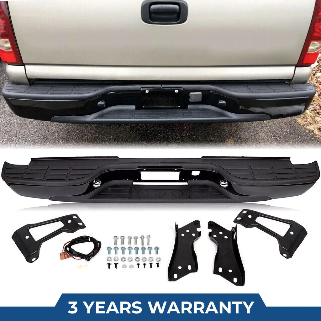 Rear Bumper Assembly for Chevy Silverado GMC Sierra 1500 2500 (1999–2007)