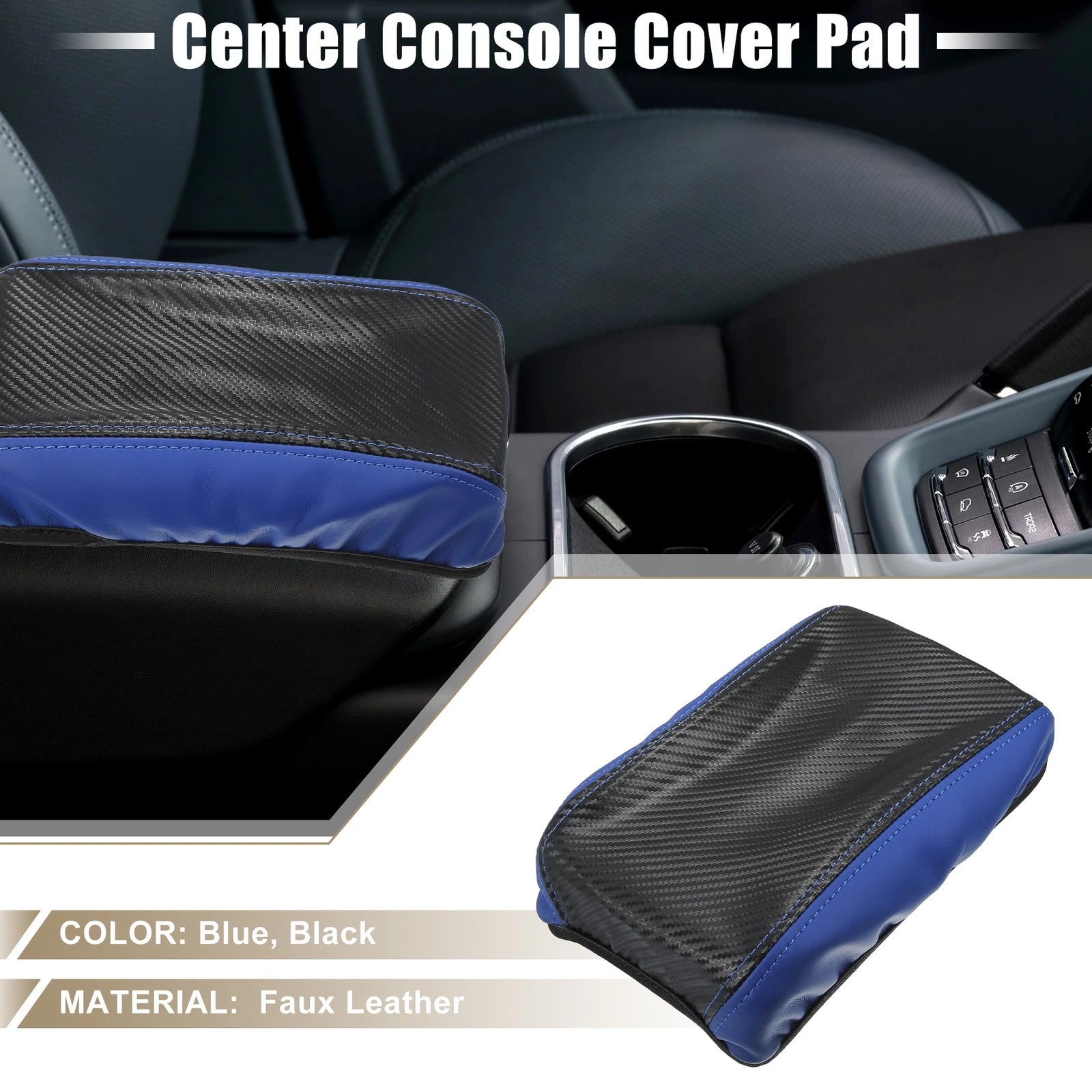 Center Console Armrest Cover Pad for Toyota Corolla Cross (2022) Blue Black