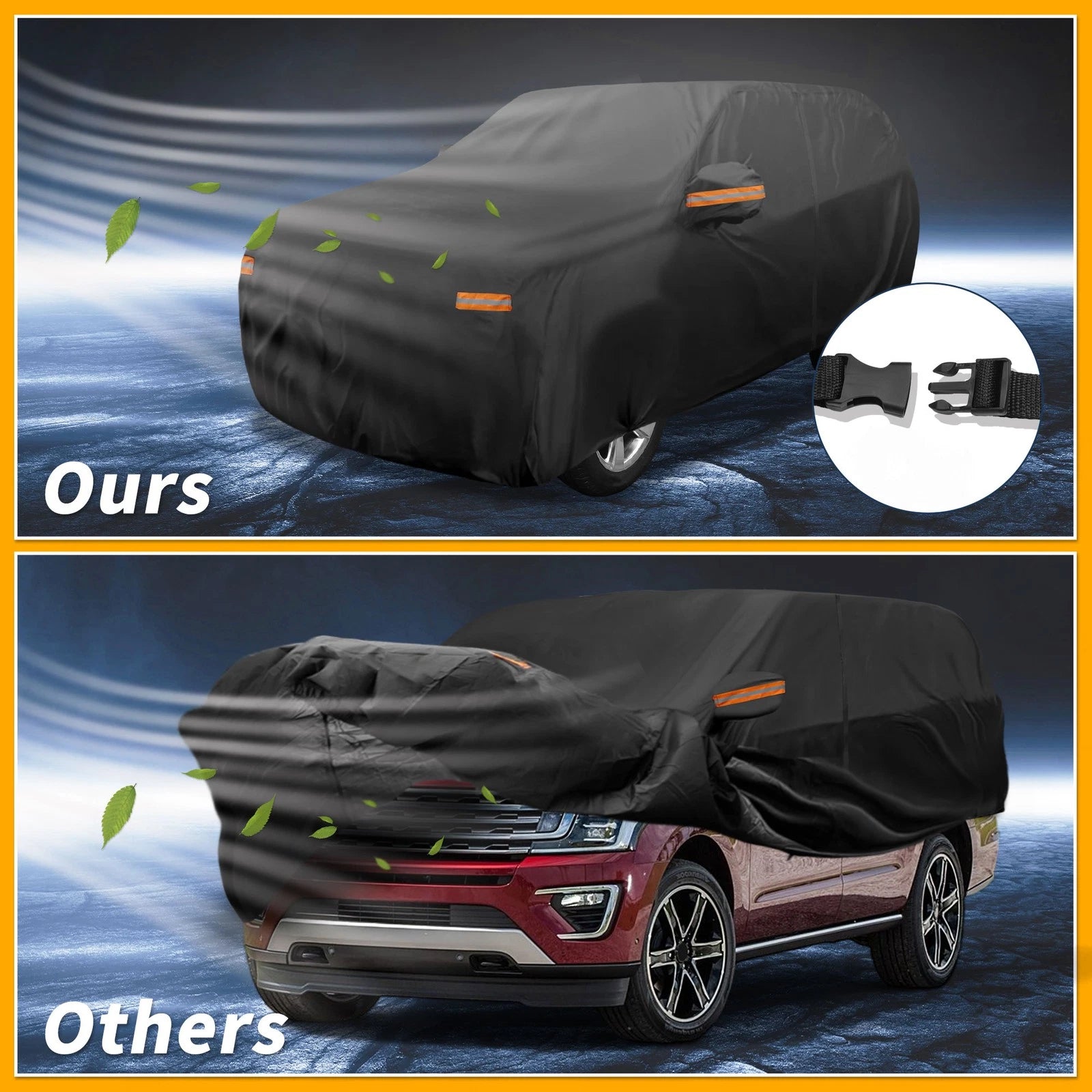 Waterproof Car Cover for Ford Expedition (190T-PU, Black)