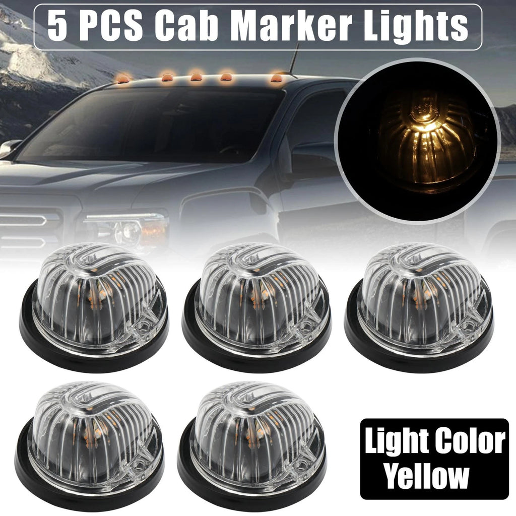5pcs Cab Marker Light Clear Cover Yellow for GMC C1500 (1979–1984, 1986)