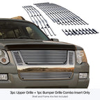 Stainless Chrome Billet Grille Combo for Ford Explorer Sport Trac (2007-2010)