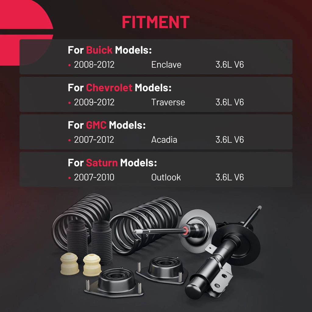 4pc Front & Rear Struts Shocks for Chevy Traverse (2018-2020)