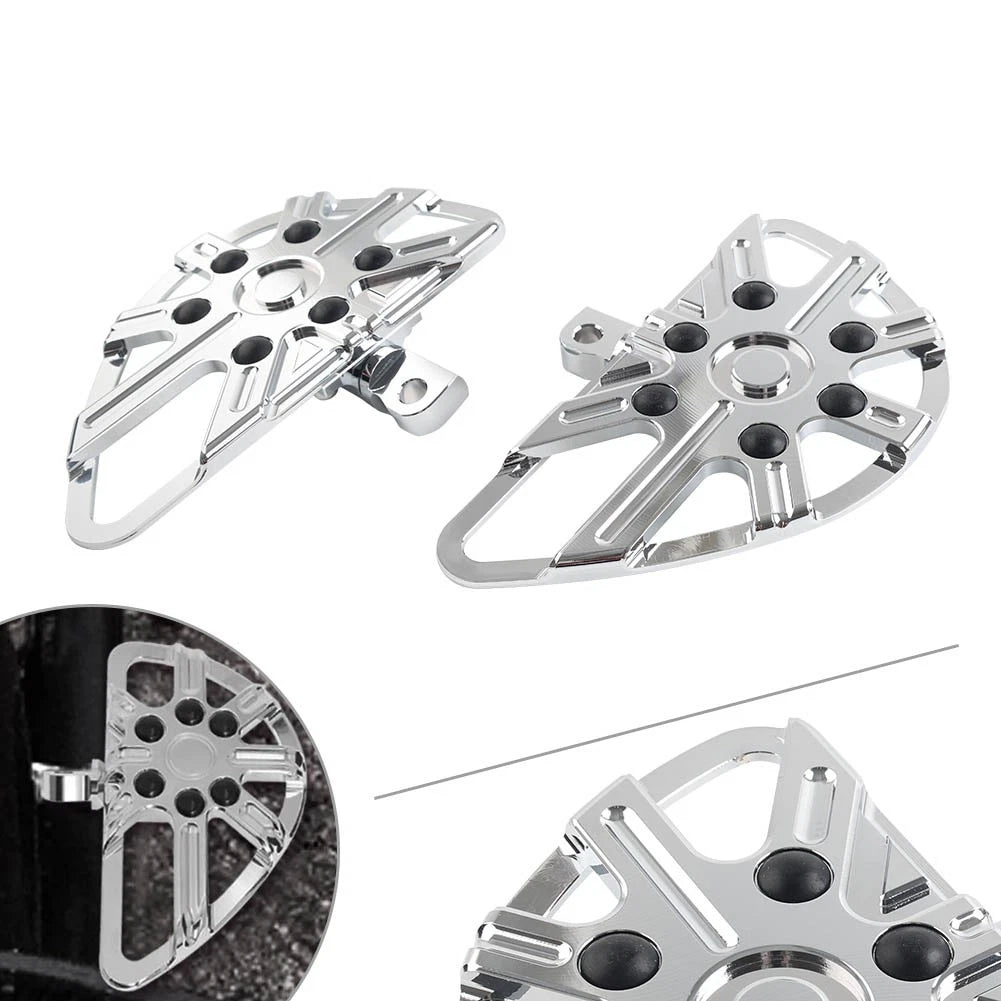 Pair Rear Footrest Floorboard Chrome for Harley Touring Softail