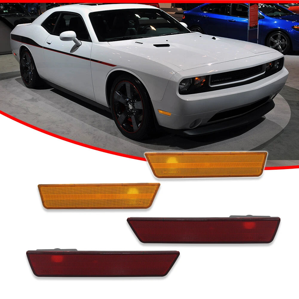 Set of 4 OE-Style Front & Rear Side Marker Lights for Dodge Challenger (2008–2014)