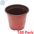 Set of 100 Round Plastic Nursery Pots for Garden Seedlings