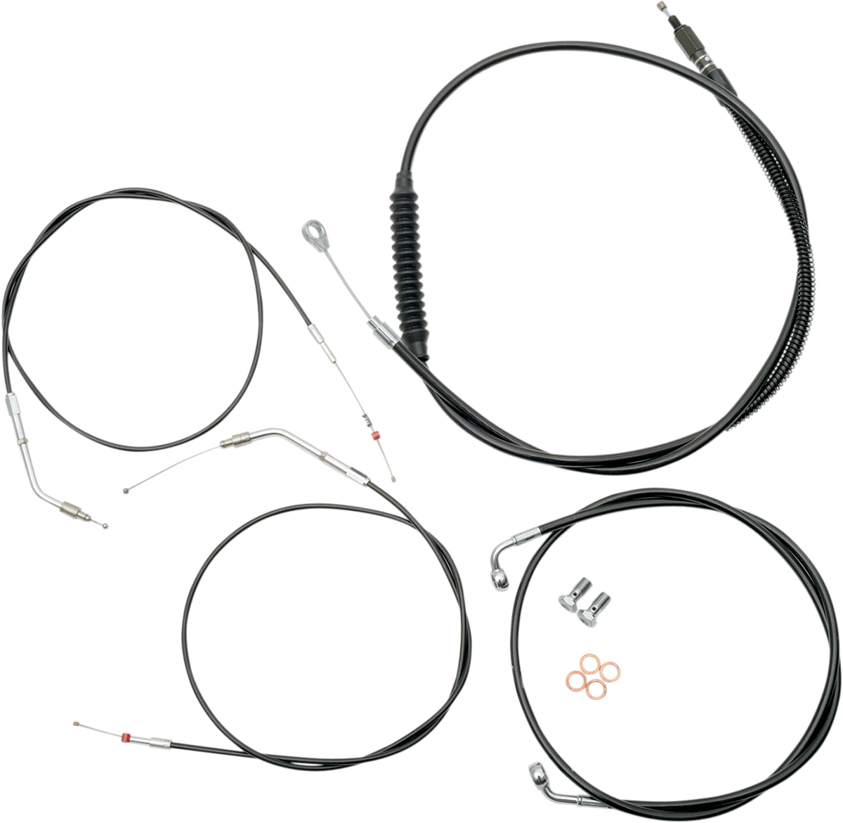LA Choppers Handlebar Cable/Brake Line Kit for Harley (12" - 14" Ape Hanger)