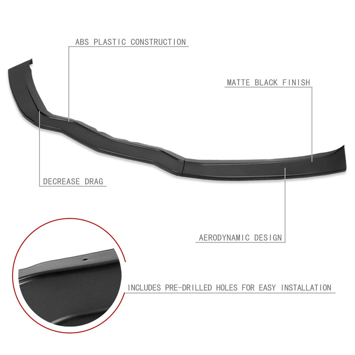 Front Bumper Lip Lower Diffuser Spoiler for Chevy Corvette (2014–2019)