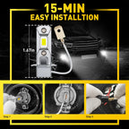 AUXITO H3 LED Fog Light Bulbs 8000LM 3000K for