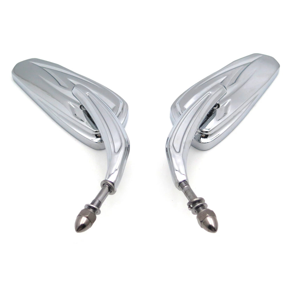 Chrome 8mm Rear View Side Mirrors for Harley Touring Road Glide Electra