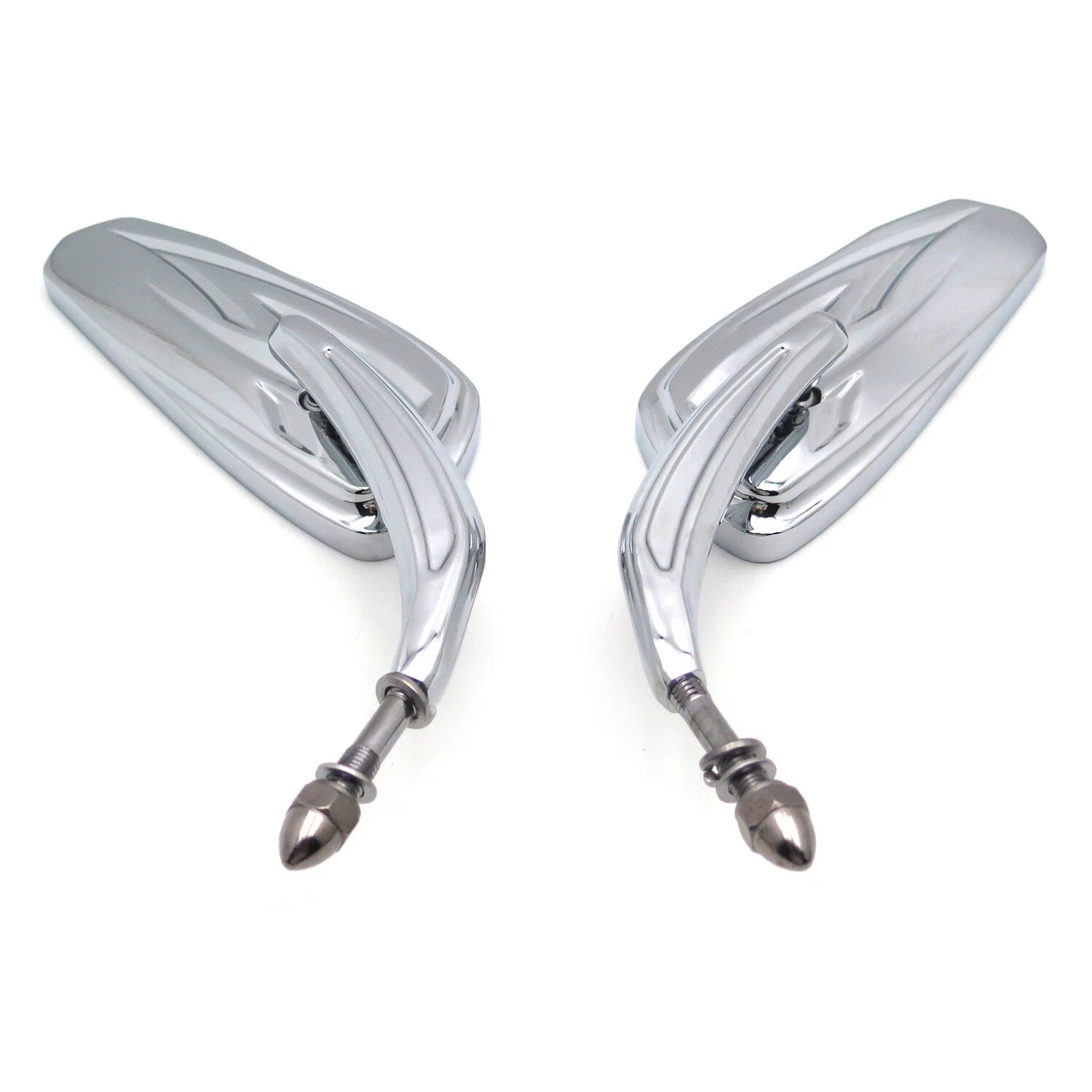 Chrome 8mm Rear View Side Mirrors for Harley Touring Road Glide Electra