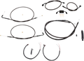 LA Choppers Complete Midnight Braided Cable Kit for Harley (12"-14" Handlebars)