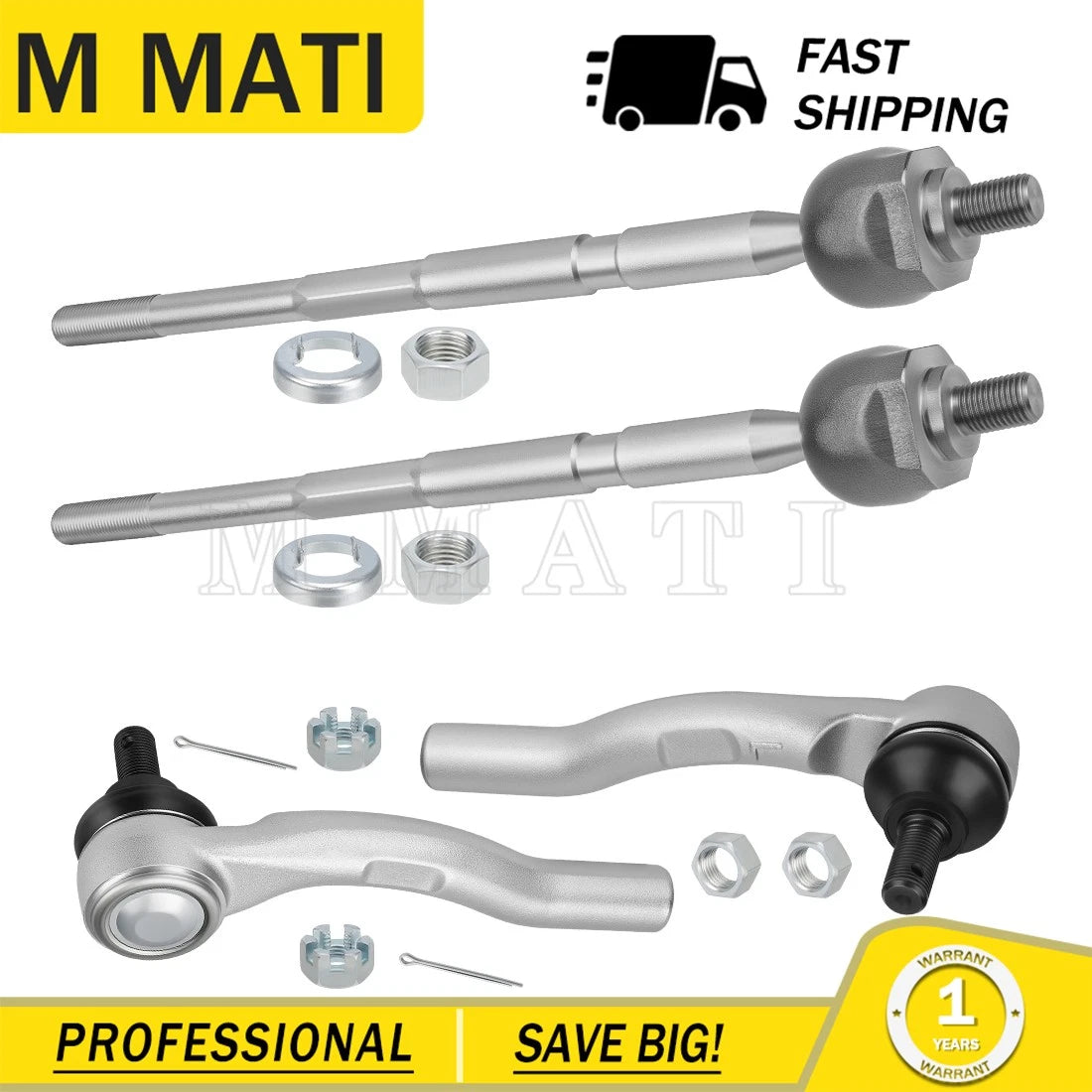 Set of 2 Tie Rods with Ends for Honda Pioneer 1000 SXS1000 M3 M5 (2016–2021)