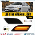 2X Front Smoke LED Side Marker Lamps for Benz W204 C250 C300 C350 (2012–2014)