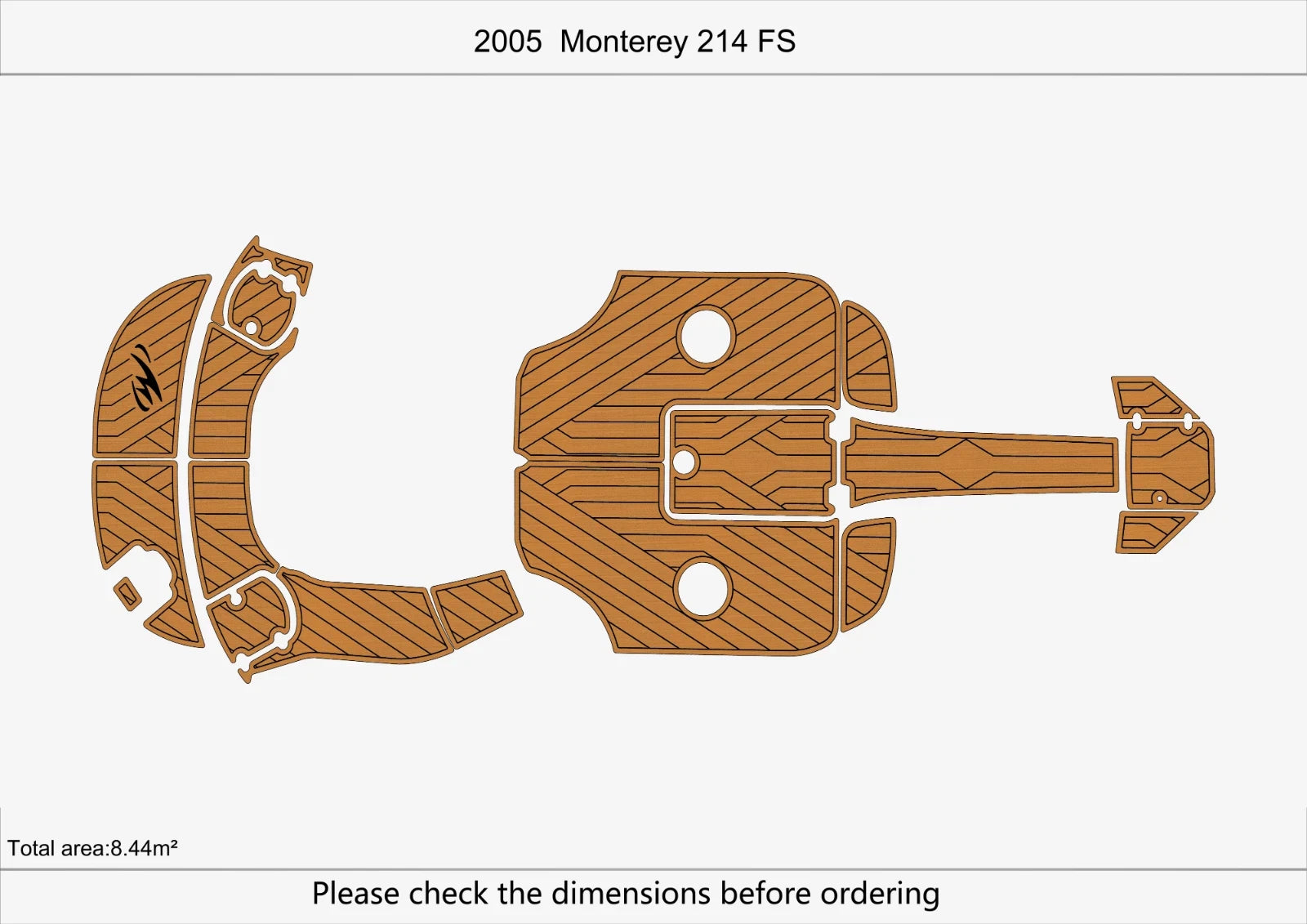 EVA Foam Teak Deck Floor Mat for Monterey 214 FS (2005)
