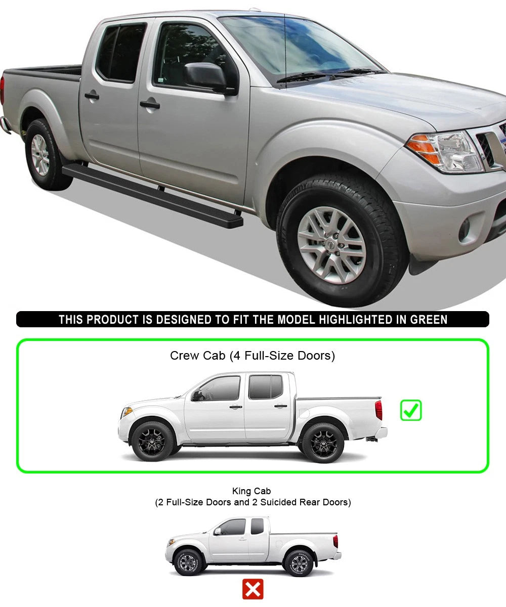 Running Boards for Nissan Frontier Crew Cab 2005-2026 5in