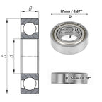 689ZZ Deep Groove Ball Bearing for Scooter Skateboard Wheel (9x17x5mm)