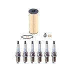 Wix Engine Oil Filter & NGK 6 Spark Plugs Kit for Mercedes W124 300CE 300E (1986–1995)