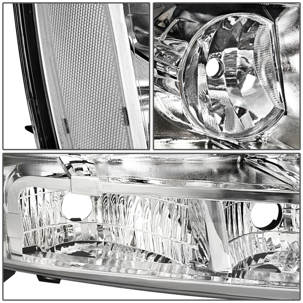 2X Chrome/Clear Signal Headlights for Chevy Tahoe Suburban (2007–2014)