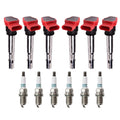 Set of 6 Ignition Coils & Denso Iridium Spark Plugs for Audi A6 (2005–2011)