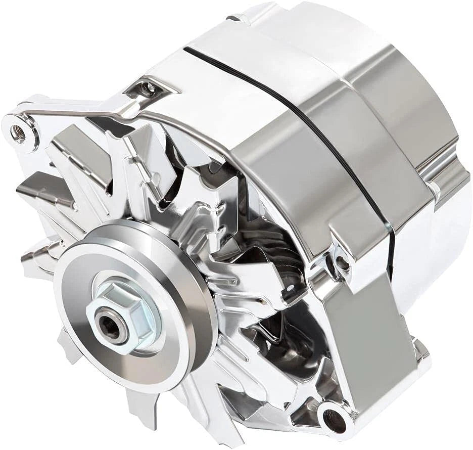 Alternator for GM 305 350 BBC SBC (110 Amp, Chrome, Self-Exciting)