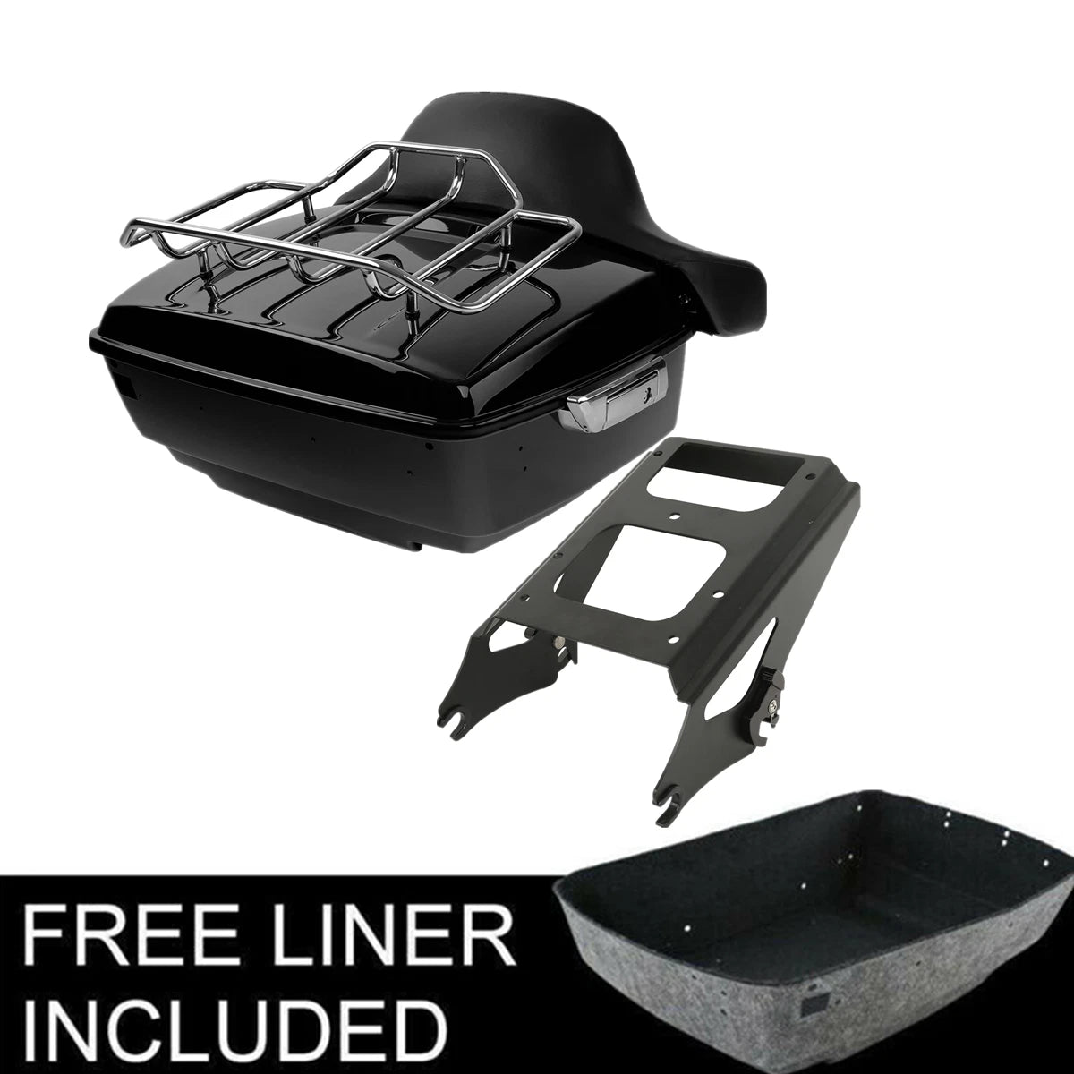 Trunk Backrest Pad Mount Rack for Harley Touring Road Glide (2009–2013)