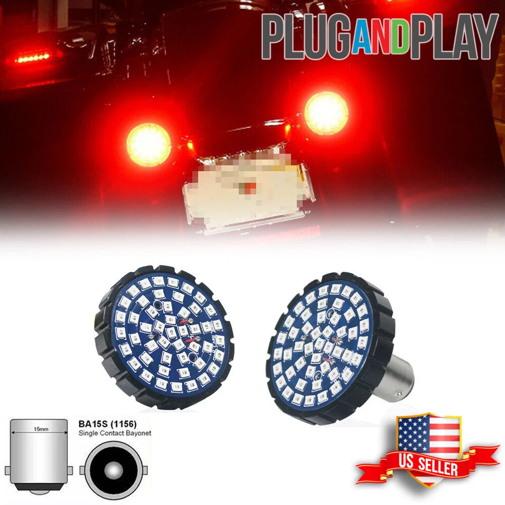 2X Bullet Rear Red LED Turn Signal Lights for Harley Touring Dyna 