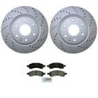 Front Brake Kit 325mm Drill Rotors Bosch Semi-Met Pad for Buick Chevy GMC Saturn