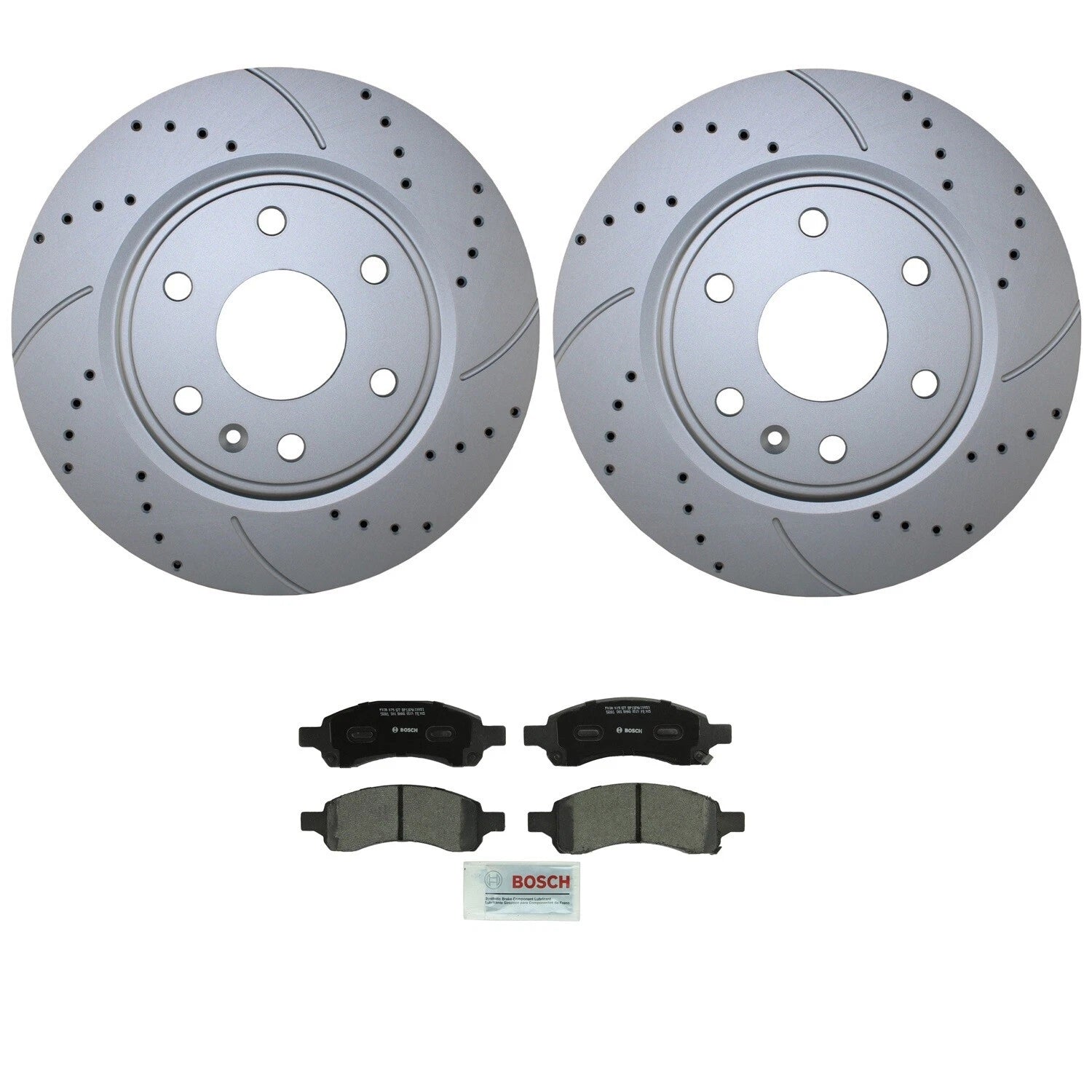 Front Brake Kit 325mm Drill Rotors Bosch Semi-Met Pad for Buick Chevy GMC Saturn