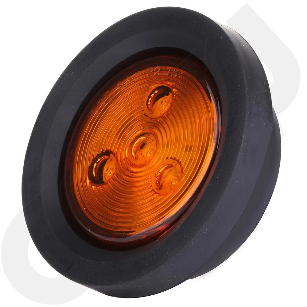 5X 2.5" Round Amber LED Brake Running Tail Light for Universal Vehicles