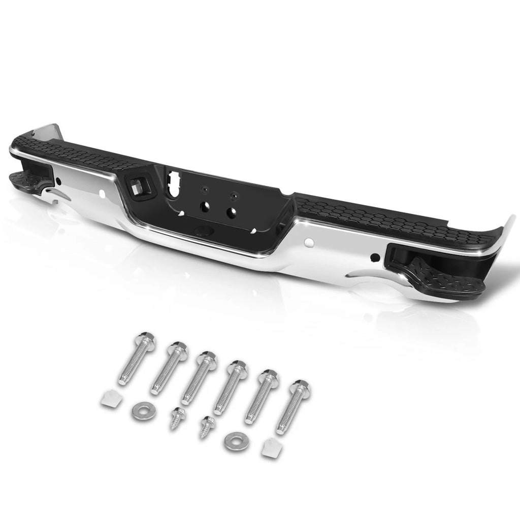 Rear Step Bumper Assembly w/ Sensor Hole Chrome for Dodge Ram 1500 Classic (2009–2023)