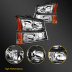 Headlight Assembly for Chevy Silverado Avalanche 1500 2500 (2003–2007)