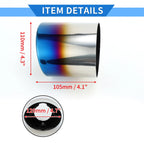 1 Pc Slant Cut Exhaust Tip 4.7" Inlet for Honda Accord (2008–2012) Burnt Blue