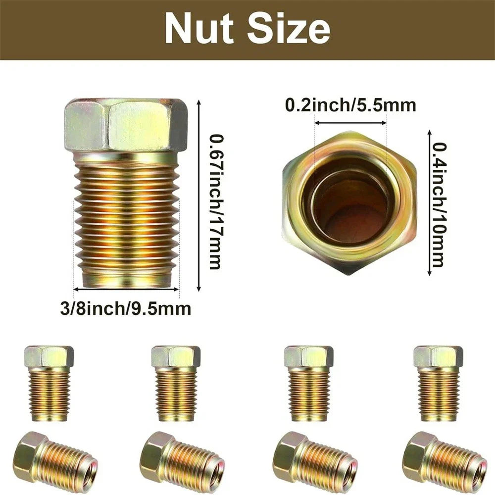 1 3/8" Brake Line Fittings Kit for 3/16" Brake Line Tube