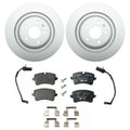 Hella Rear Rotors Low-Met Disc Brake Pad Kit for Audi A6 A7 Quattro (2012–2020)