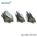 3Pcs Reed Valve Assy 688-13610-00 for Yamaha 2 Stroke 50-90HP Outboard (1990–2000)