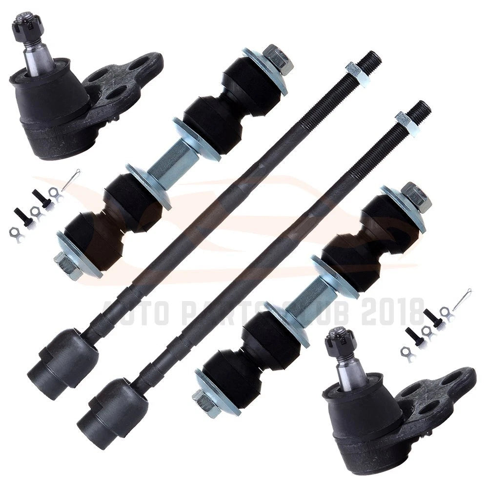 Set of 6 Lower Ball Joints Tie Rod Ends Sway Bar Links for Pontiac Aztek (2001–2005)