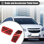 Set of 2 Brake and Accelerator Pedal Covers for Chevrolet Cruze (2009–2020) Black Red