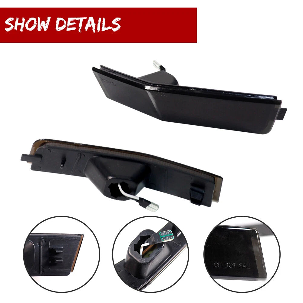 2X Smoke Lens LED Rear Bumper Side Marker Lights for Lincoln MKX (2007–2010)