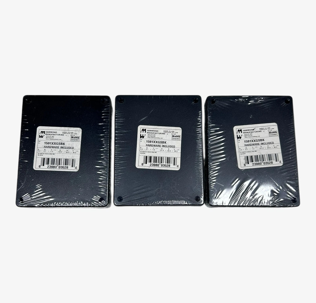 Set of 3 Plastic Enclosures for Hammond Manufacturing 1591XXGSBK (4.75" x 3.75")