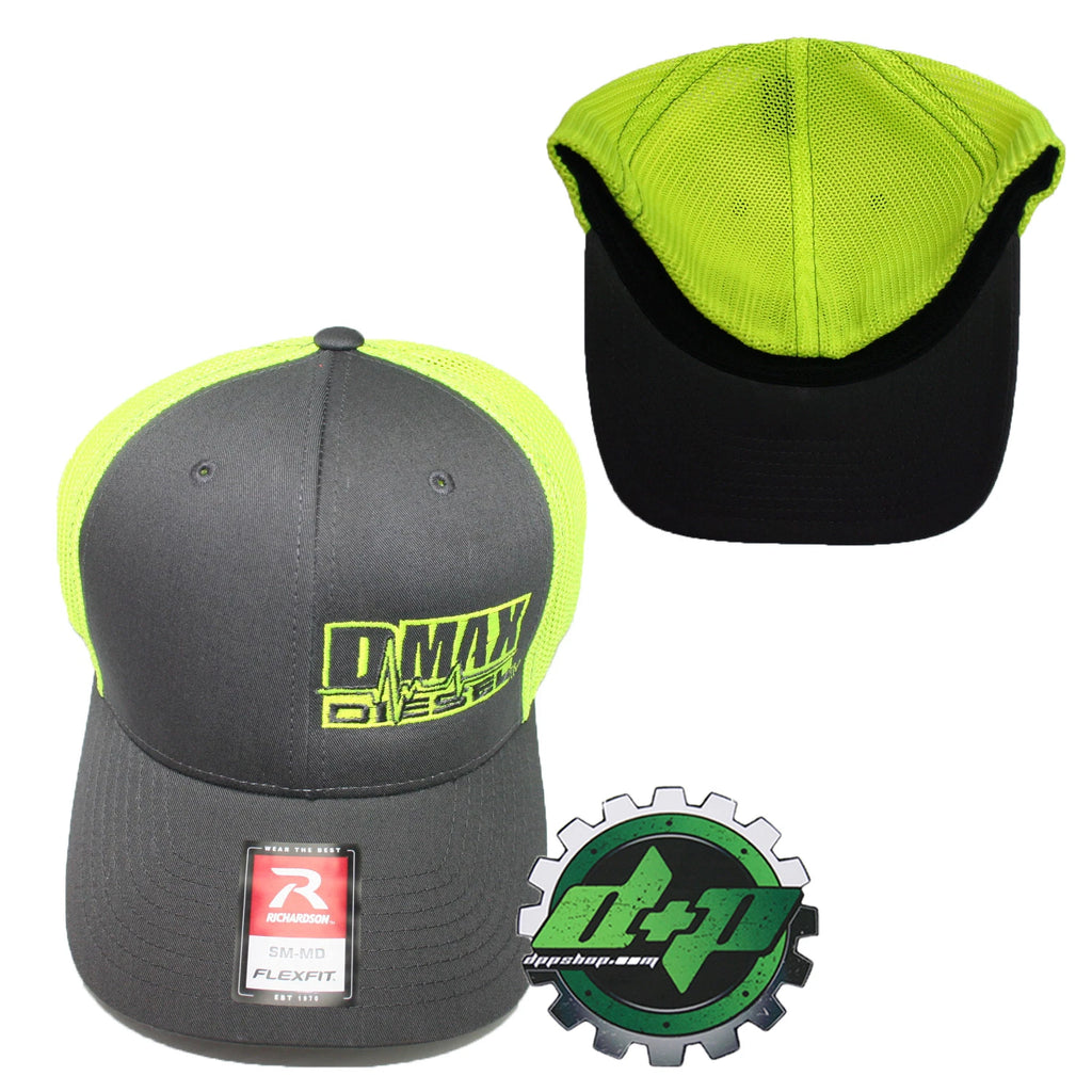 Duramax Diesel Flex Fit Hat for DMAX Truck (S/M) - Grey/Yellow Mesh Back