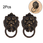 2X Vintage Lion Head Knob Pull Handle for Furniture Drawer Cabinet