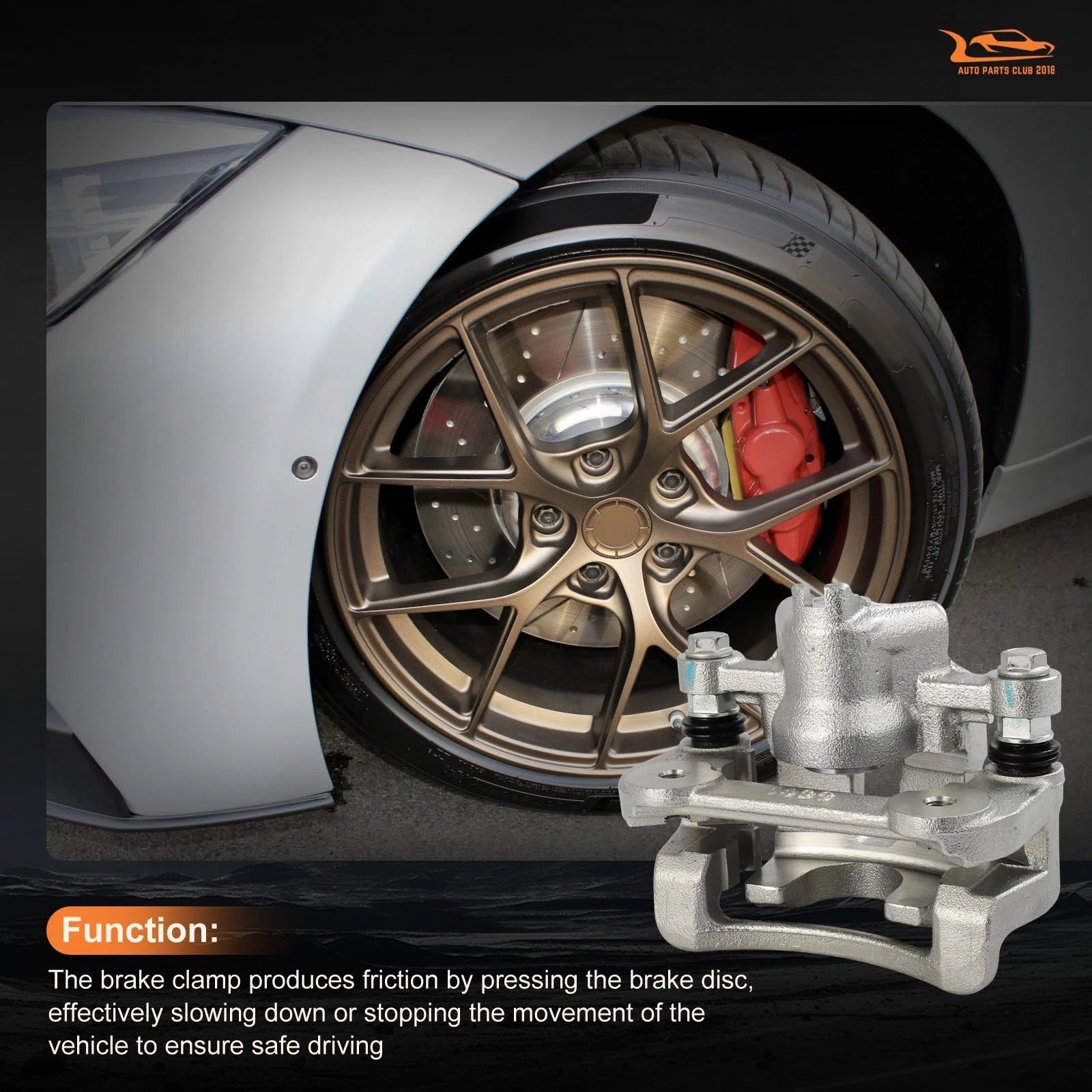 Rear Right Brake Caliper with Bracket for Hyundai Elantra (2009–2012)
