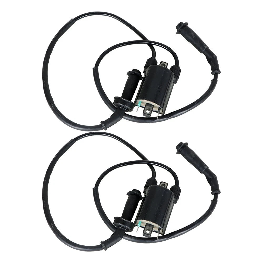 2 Sets of Ignition Coils & Spark Plug Caps for Honda Shadow 1100 (1987-2007)