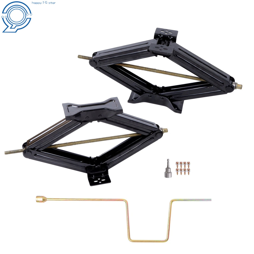 Set of 2 Stabilizer Leveling Scissor Jacks for RV Camper Trailer (24")